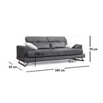 Casa si Gradina - Mobilier - Canapele si coltare - Canapele - Canapea 2 locuri, Hanah Home, poliester, antracit, 185x92x79 cm - Infinity.ro