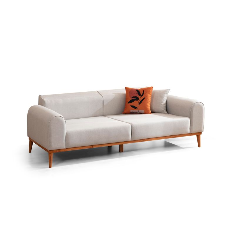 Casa si Gradina - Mobilier - Canapele si coltare - Canapele - Canapea extensibila, Atelier Del Sofa, lemn fag si panouri aglomerate, crem, 220x84x77 cm - Infinity.ro