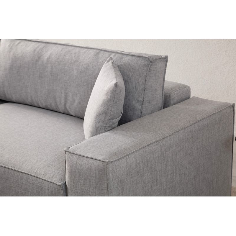 Casa si Gradina - Mobilier - Canapele si coltare - Coltare - Coltar extensibil, Hanah Home, lemn fag si pal, gri deschis, 260x170x78 cm - Infinity.ro