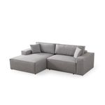 Casa si Gradina - Mobilier - Canapele si coltare - Coltare - Coltar extensibil, Hanah Home, lemn fag si pal, gri deschis, 260x170x78 cm - Infinity.ro