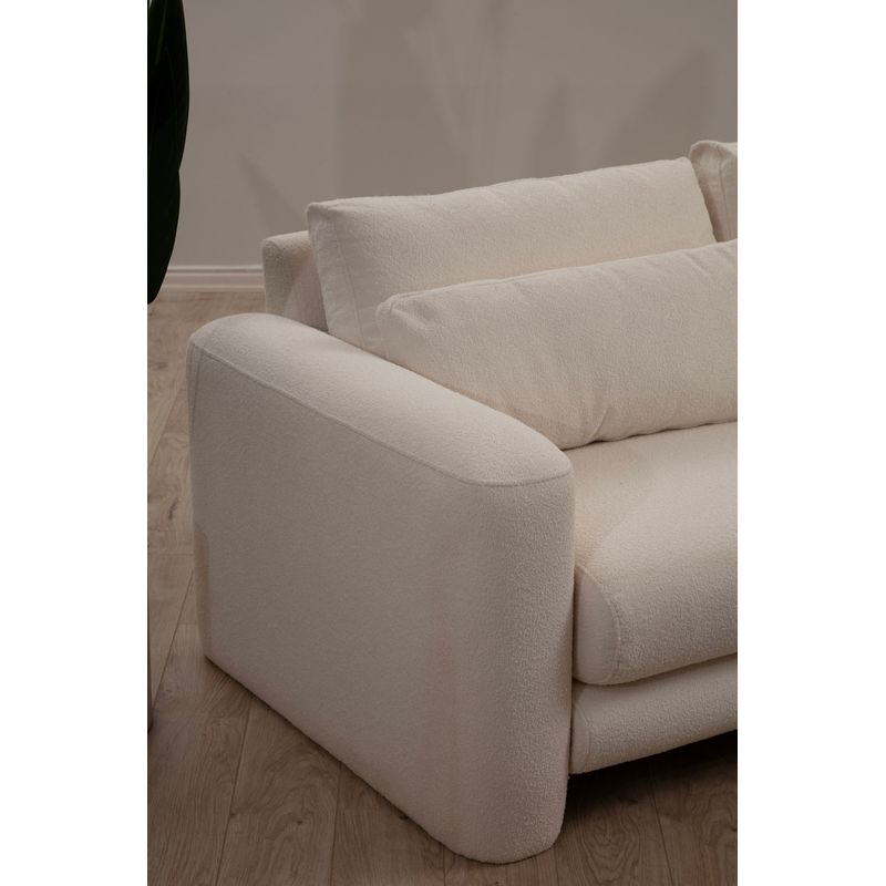 Casa si Gradina - Mobilier - Canapele si coltare - Coltare - Coltar, Hanah Home, lemn fag si pal, crem, 290x165x97 cm - Infinity.ro