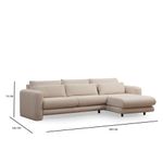Casa si Gradina - Mobilier - Canapele si coltare - Coltare - Coltar, Hanah Home, lemn fag si pal, crem, 290x165x97 cm - Infinity.ro