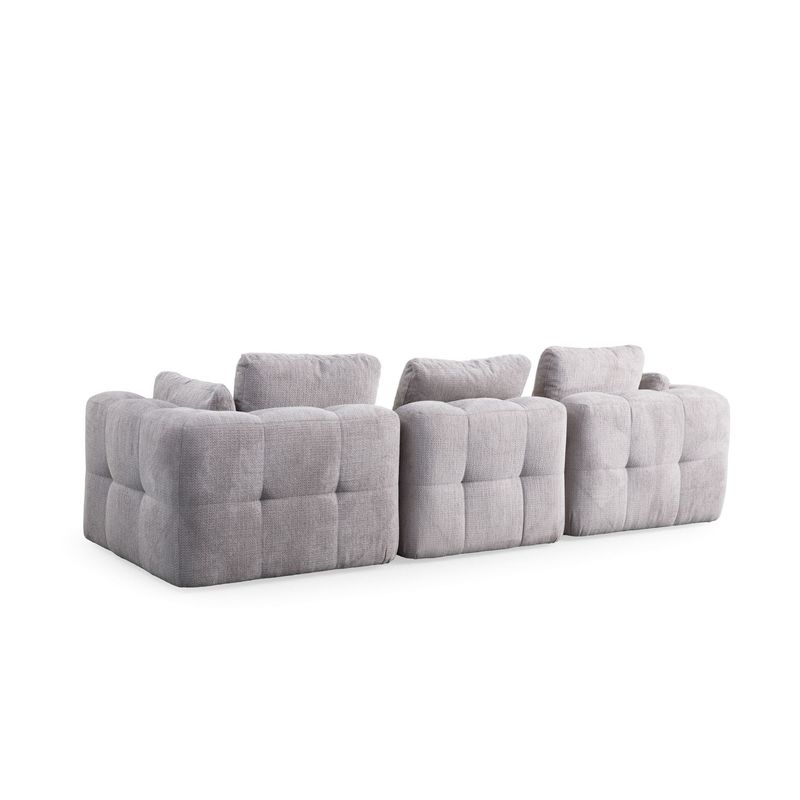 Casa si Gradina - Mobilier - Canapele si coltare - Canapele - Canapea 3 locuri, Atelier Del Sofa, lemn fag si pal, gri deschis, 290x100x65 cm - Infinity.ro