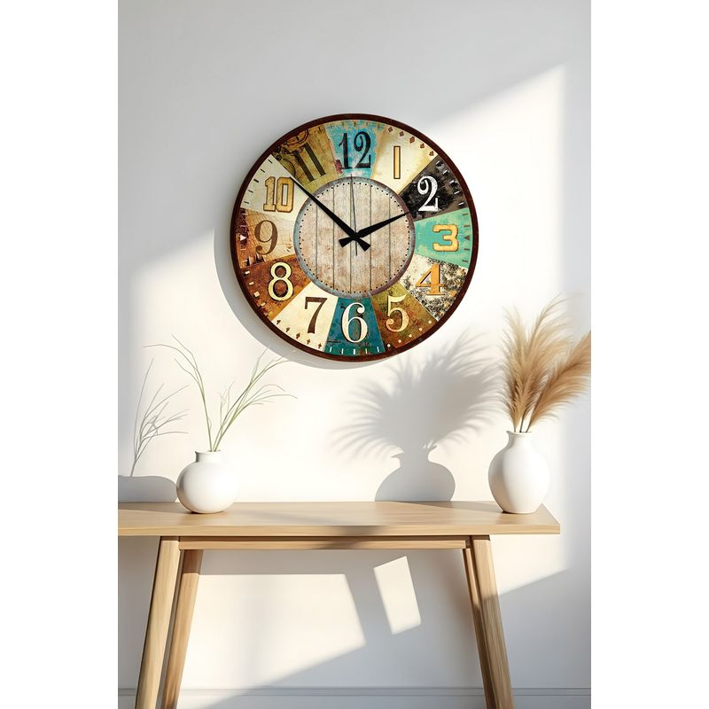 Casa si Gradina - Decoratiuni - Ceasuri - Ceas decorativ, Wallxpert, mdf, multicolor, 50x50 cm, 889HCL1106 - Infinity.ro