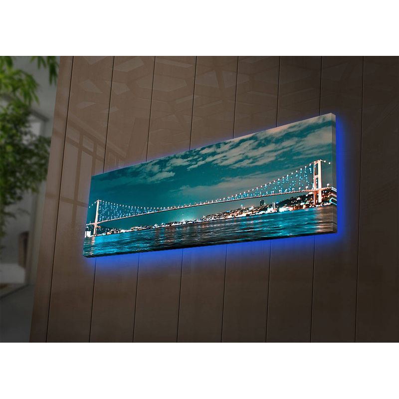 Casa si Gradina - Decoratiuni - Tablouri - Tablou canvas cu led, Wallxpert, piele de caprioara, multicolor, 30x90 cm, 239SHN1266 - Infinity.ro