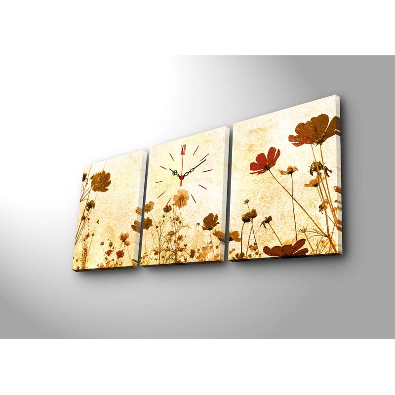 Casa si Gradina - Decoratiuni - Ceasuri - Ceas de perete decorativ, Wallxpert, panza piele de caprioara, multicolor, 96x40 cm, rama lemn - Infinity.ro