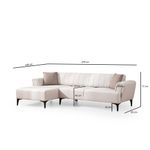 Casa si Gradina - Mobilier - Canapele si coltare - Coltare - Coltar extensibil, Hanah Home, cadru lemn fag si pal, ecru, 230x95x43 cm - Infinity.ro