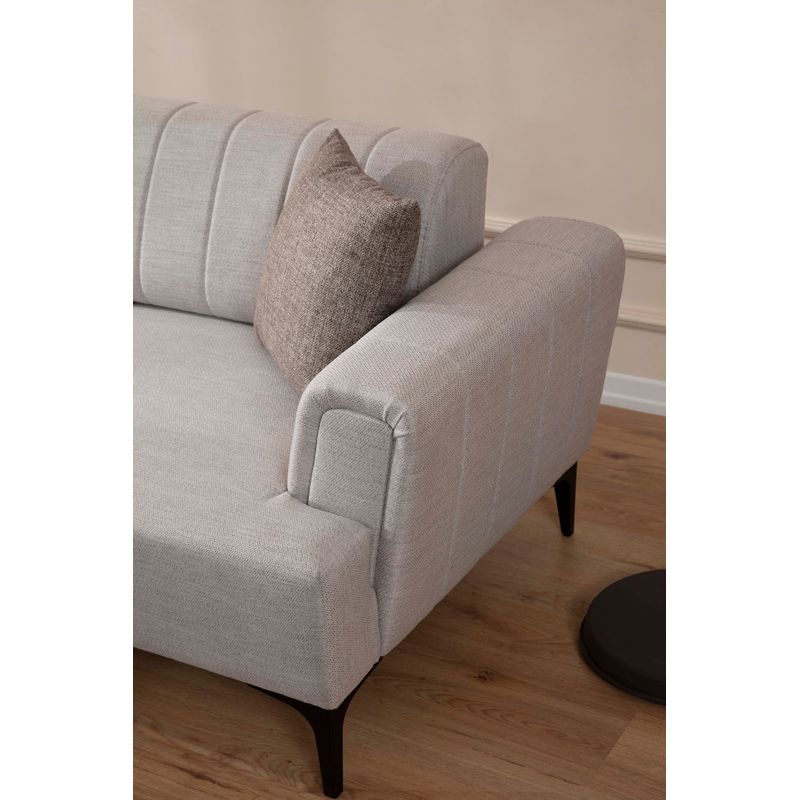 Casa si Gradina - Mobilier - Canapele si coltare - Coltare - Coltar extensibil, Hanah Home, cadru lemn fag si pal, ecru, 230x95x43 cm - Infinity.ro