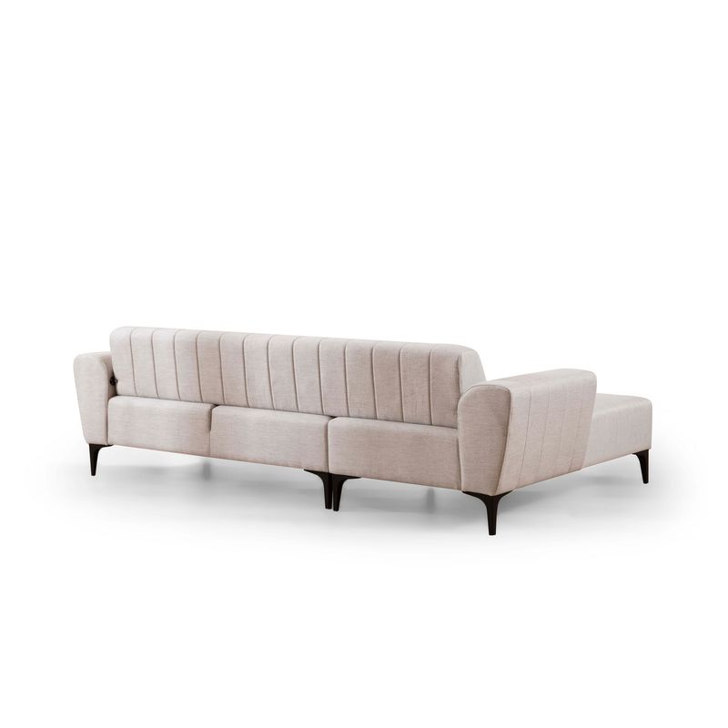 Casa si Gradina - Mobilier - Canapele si coltare - Coltare - Coltar extensibil, Hanah Home, cadru lemn fag si pal, ecru, 230x95x43 cm - Infinity.ro