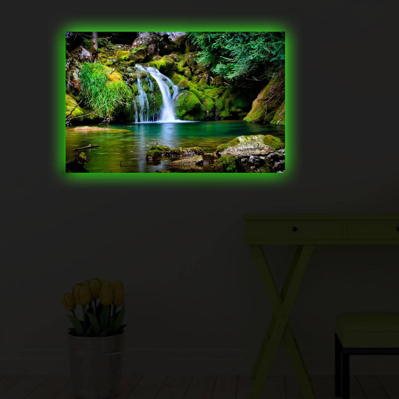 Casa si Gradina - Electrice - Tablouri electrice si accesorii - Tablou canvas cu led, Wallxpert, piele de caprioara, multicolor, 45x70 cm, 239SHN3283 - Infinity.ro