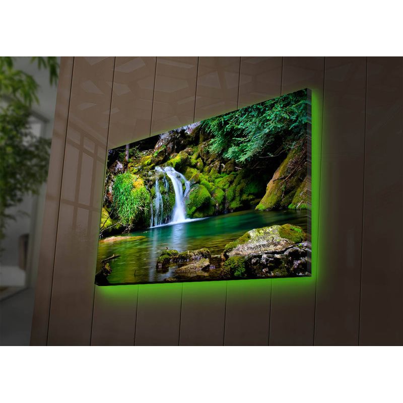 Casa si Gradina - Electrice - Tablouri electrice si accesorii - Tablou canvas cu led, Wallxpert, piele de caprioara, multicolor, 45x70 cm, 239SHN3283 - Infinity.ro