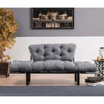 Casa si Gradina - Mobilier - Canapele si coltare - Canapele - Canapea extensibila, Hanah Home, microfibra, gri, 155x85x70 cm - Infinity.ro