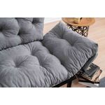 Casa si Gradina - Mobilier - Canapele si coltare - Canapele - Canapea extensibila, Hanah Home, microfibra, gri, 155x85x70 cm - Infinity.ro