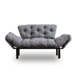 Casa si Gradina - Mobilier - Canapele si coltare - Canapele - Canapea extensibila, Hanah Home, microfibra, gri, 155x85x70 cm - Infinity.ro