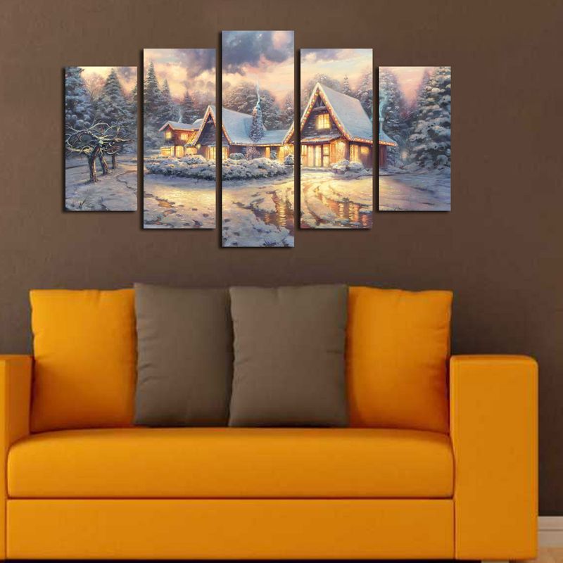 Casa si Gradina - Decoratiuni - Tablouri - Tablou decorativ 5 piese, Wallxpert, mdf, multicolor, 105x60 cm, 229CST1901 - Infinity.ro