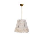 Casa si Gradina - Corpuri si surse de iluminat - Lustre si pendule - Candelabru, Opviq, corp plastic, abajur bumbac, crem, 29x30 cm - Infinity.ro
