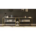 Casa si Gradina - Mobilier - Mese si birouri - Birouri - Birou, Hanah Home, pal melaminat, alb auriu, 240x60x74 cm - Infinity.ro