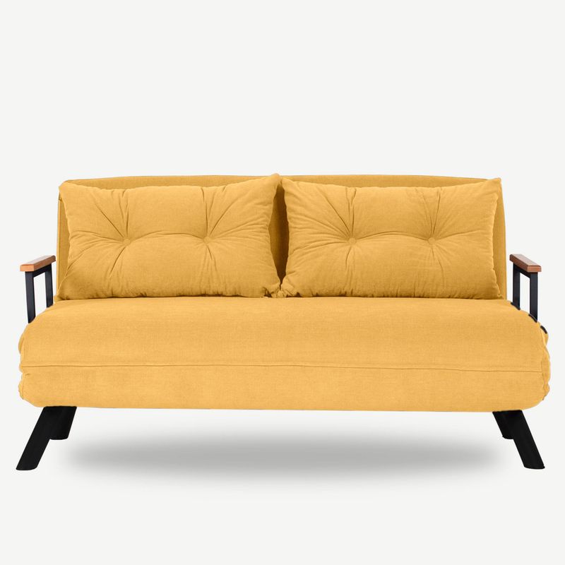Casa si Gradina - Mobilier - Canapele si coltare - Canapele - Canapea extensibila 2 locuri, Atelier Del Sofa, metal, poliester, mustar, 175x133 cm - Infinity.ro