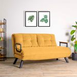 Casa si Gradina - Mobilier - Canapele si coltare - Canapele - Canapea extensibila 2 locuri, Atelier Del Sofa, metal, poliester, mustar, 175x133 cm - Infinity.ro