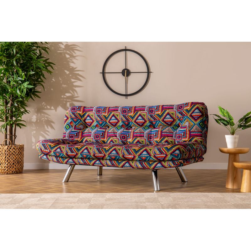 Casa si Gradina - Mobilier - Canapele si coltare - Canapele - Canapea extensibila, Hanah Home, metal, material textil, multicolor, 175x100 cm - Infinity.ro
