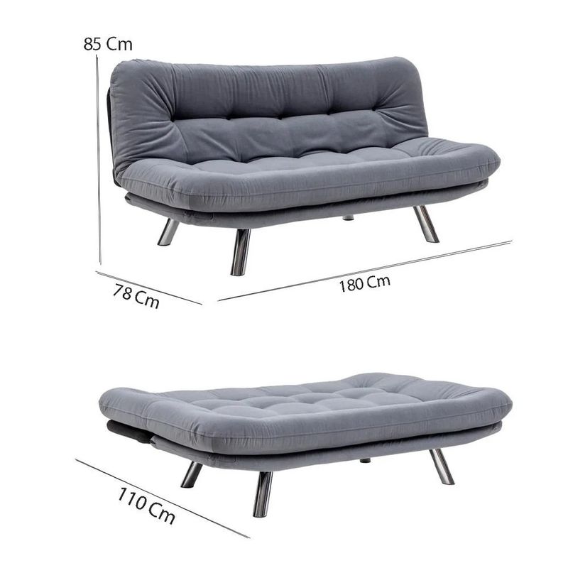 Casa si Gradina - Mobilier - Canapele si coltare - Canapele - Canapea extensibila, Hanah Home, metal, material textil, multicolor, 175x100 cm - Infinity.ro