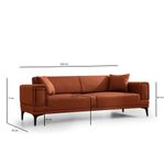 Casa si Gradina - Mobilier - Canapele si coltare - Canapele - Canapea extensibila, Atelier Del Sofa, lemn de fag, rosu tigla, 230x95x77 cm - Infinity.ro