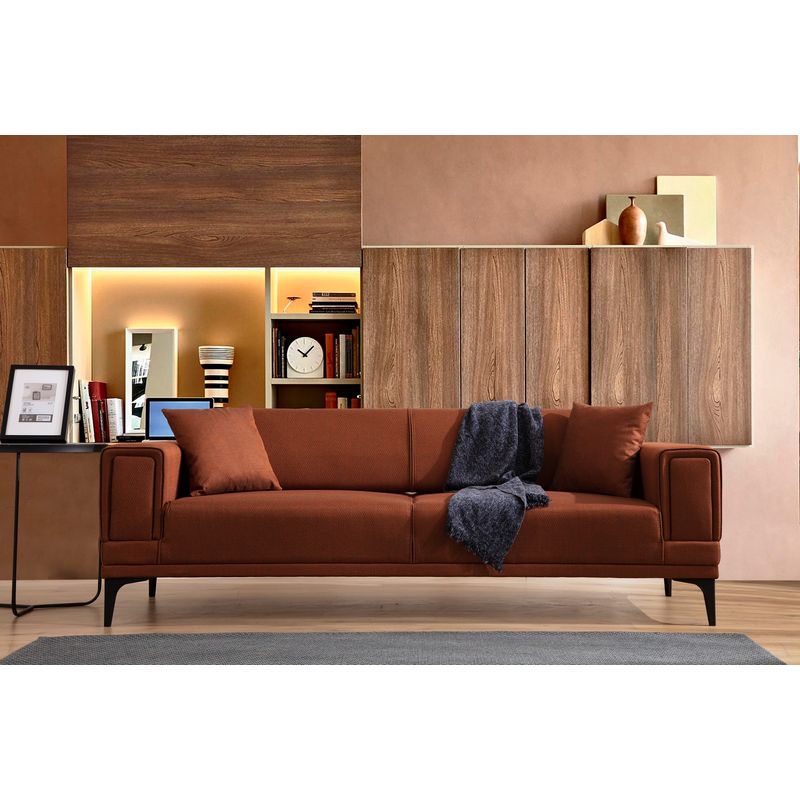 Casa si Gradina - Mobilier - Canapele si coltare - Canapele - Canapea extensibila, Atelier Del Sofa, lemn de fag, rosu tigla, 230x95x77 cm - Infinity.ro