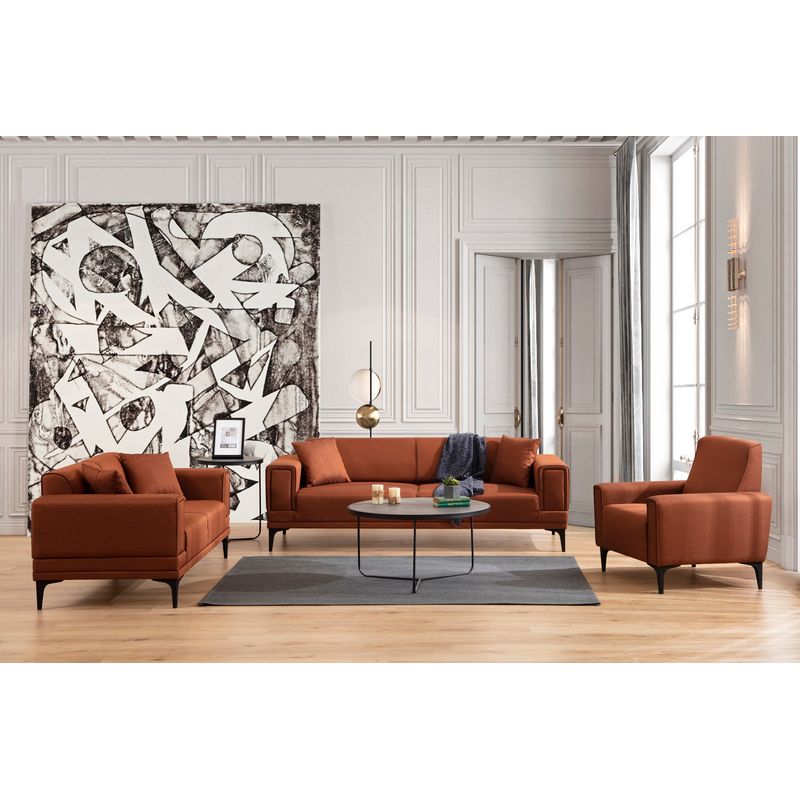 Casa si Gradina - Mobilier - Canapele si coltare - Canapele - Canapea extensibila, Atelier Del Sofa, lemn de fag, rosu tigla, 230x95x77 cm - Infinity.ro