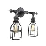 Casa si Gradina - Corpuri si surse de iluminat - Plafoniere, aplice si spoturi - Candelabru, Opviq, teava de fier, negru, 40x35x25 cm - Infinity.ro