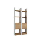 Casa si Gradina - Mobilier - Biblioteci si rafturi - Biblioteci - Biblioteca, Hanah Home, PAL melaminat, alb si tec, 66.2x29.5x150 cm - Infinity.ro