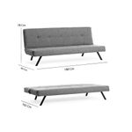 Casa si Gradina - Mobilier - Canapele si coltare - Canapele - Canapea extensibila 3 locuri, Atelier Del Sofa, metal, gri deschis, 180x102 cm - Infinity.ro