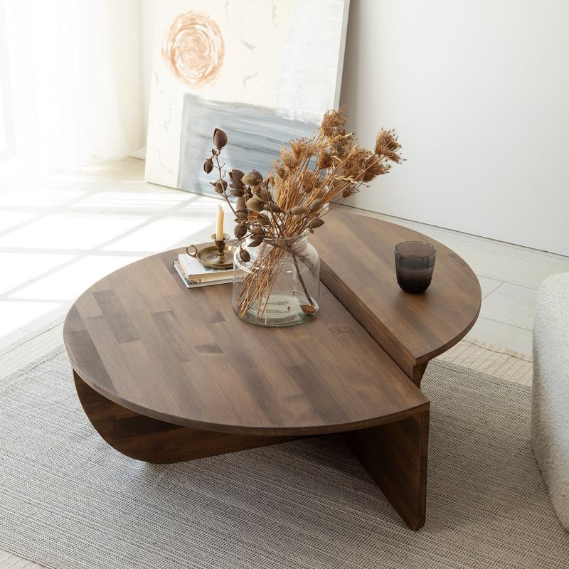 Casa si Gradina - Mobilier - Mese si birouri - Masute de cafea - Set masute de cafea, Hanah Home, lemn masiv de pin, nuc, 90x60x30 cm, 85x35x30 cm - Infinity.ro