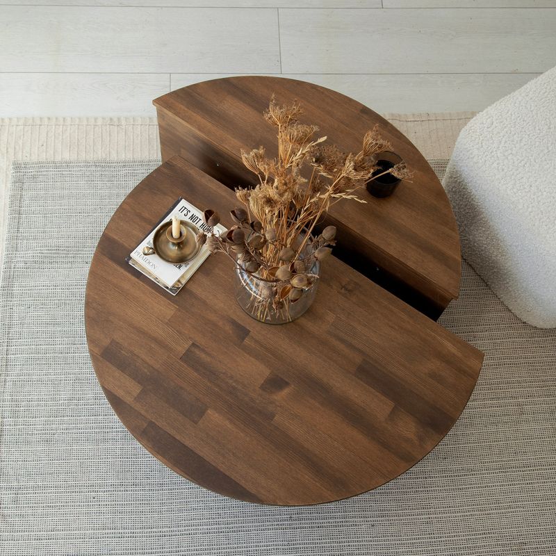 Casa si Gradina - Mobilier - Mese si birouri - Masute de cafea - Set masute de cafea, Hanah Home, lemn masiv de pin, nuc, 90x60x30 cm, 85x35x30 cm - Infinity.ro