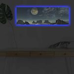 Casa si Gradina - Electrice - Tablouri electrice si accesorii - Tablou canvas decorativ cu led, Wallxpert, piele intoarsa, multicolor, 30x90 cm, 254LED4307 - Infinity.ro