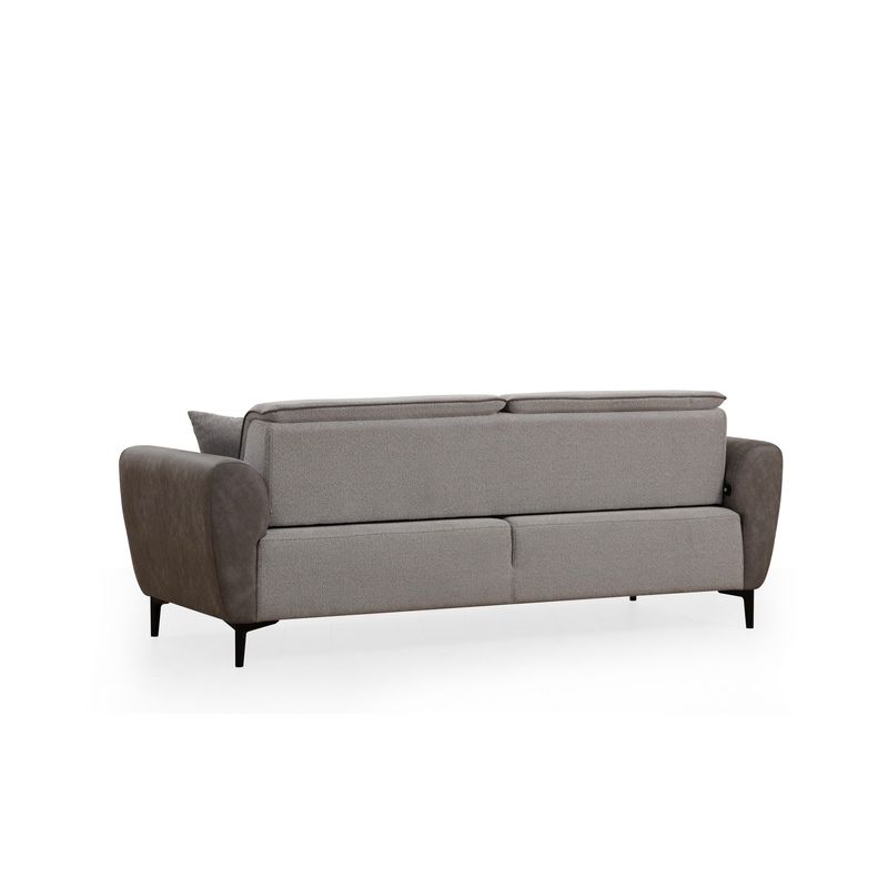 Casa si Gradina - Mobilier - Canapele si coltare - Canapele - Canapea extensibila 3 locuri, Hanah Home, lemn fag, gri, 215x85x85 cm - Infinity.ro