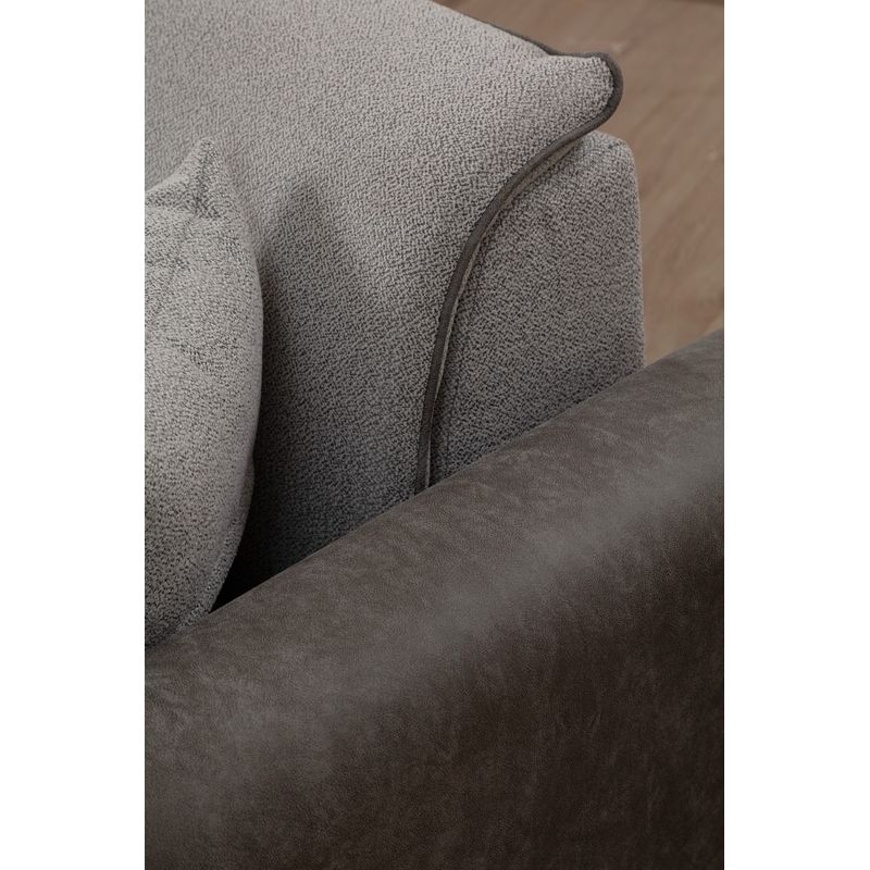 Casa si Gradina - Mobilier - Canapele si coltare - Canapele - Canapea extensibila 3 locuri, Hanah Home, lemn fag, gri, 215x85x85 cm - Infinity.ro