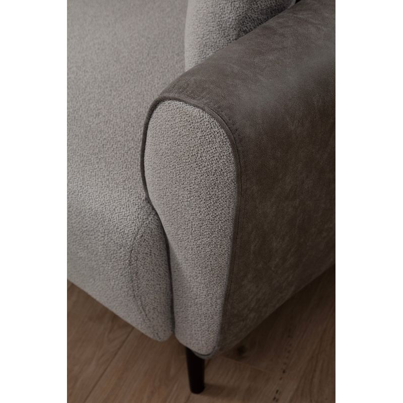 Casa si Gradina - Mobilier - Canapele si coltare - Canapele - Canapea extensibila 3 locuri, Hanah Home, lemn fag, gri, 215x85x85 cm - Infinity.ro
