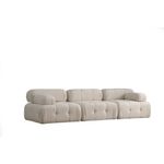Casa si Gradina - Mobilier - Canapele si coltare - Canapele - Canapea 3 locuri, Hanah Home, bouclé poliester, crem, 300x100x80 cm - Infinity.ro
