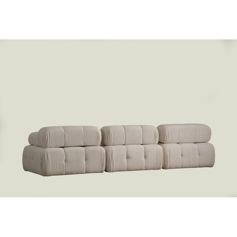 Casa si Gradina - Mobilier - Canapele si coltare - Canapele - Canapea 3 locuri, Hanah Home, bouclé poliester, crem, 300x100x80 cm - Infinity.ro