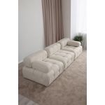 Casa si Gradina - Mobilier - Canapele si coltare - Canapele - Canapea 3 locuri, Hanah Home, bouclé poliester, crem, 300x100x80 cm - Infinity.ro