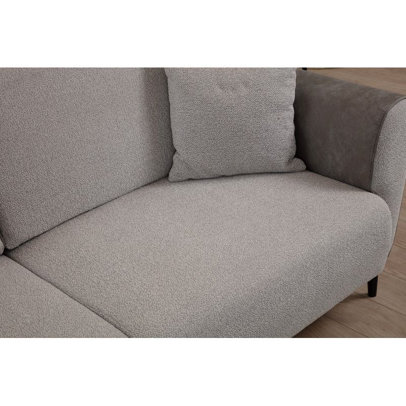 Casa si Gradina - Mobilier - Canapele si coltare - Canapele - Canapea extensibila 3 locuri, Hanah Home, lemn fag, gri, 215x85x85 cm - Infinity.ro