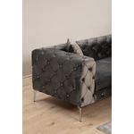 Casa si Gradina - Mobilier - Canapele si coltare - Canapele - Canapea 2 locuri, Hanah Home, lemn fag si pal, antracit, 197x90x70 cm - Infinity.ro