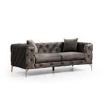 Casa si Gradina - Mobilier - Canapele si coltare - Canapele - Canapea 2 locuri, Hanah Home, lemn fag si pal, antracit, 197x90x70 cm - Infinity.ro