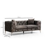 Casa si Gradina - Mobilier - Canapele si coltare - Canapele - Canapea 2 locuri, Hanah Home, lemn fag si pal, antracit, 197x90x70 cm - Infinity.ro