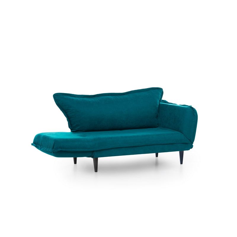 Casa si Gradina - Mobilier - Canapele si coltare - Canapele - Canapea extensibila, Hanah Home, stofa, verde petrol, 150x85x60 cm - Infinity.ro