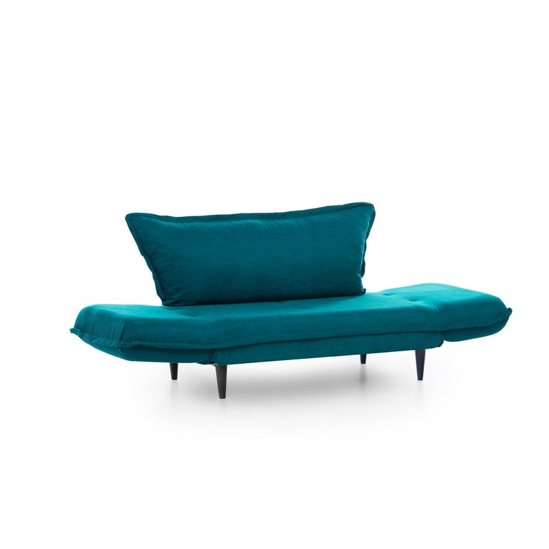 Casa si Gradina - Mobilier - Canapele si coltare - Canapele - Canapea extensibila, Hanah Home, stofa, verde petrol, 150x85x60 cm - Infinity.ro