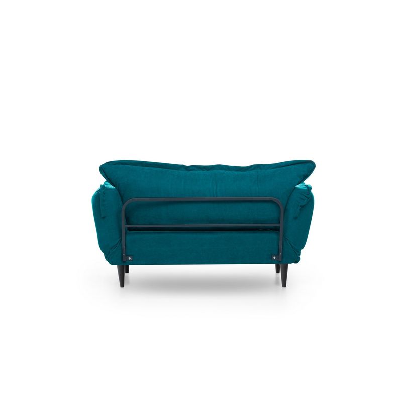 Casa si Gradina - Mobilier - Canapele si coltare - Canapele - Canapea extensibila, Hanah Home, stofa, verde petrol, 150x85x60 cm - Infinity.ro