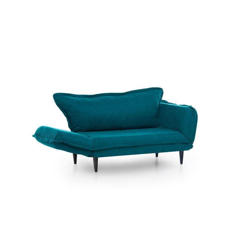 Casa si Gradina - Mobilier - Canapele si coltare - Canapele - Canapea extensibila, Hanah Home, stofa, verde petrol, 150x85x60 cm - Infinity.ro