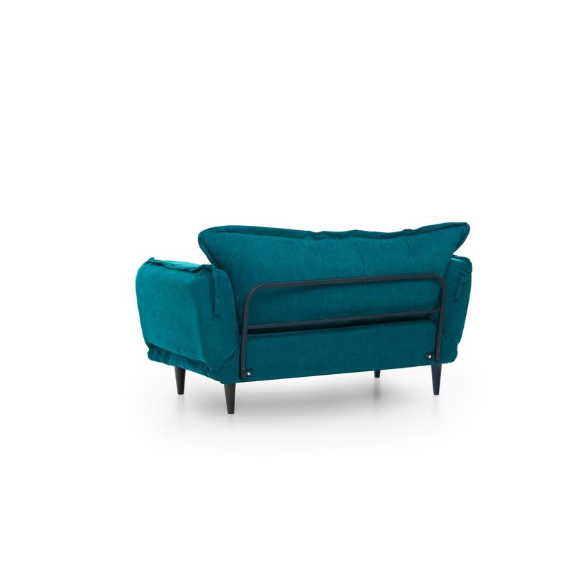 Casa si Gradina - Mobilier - Canapele si coltare - Canapele - Canapea extensibila, Hanah Home, stofa, verde petrol, 150x85x60 cm - Infinity.ro