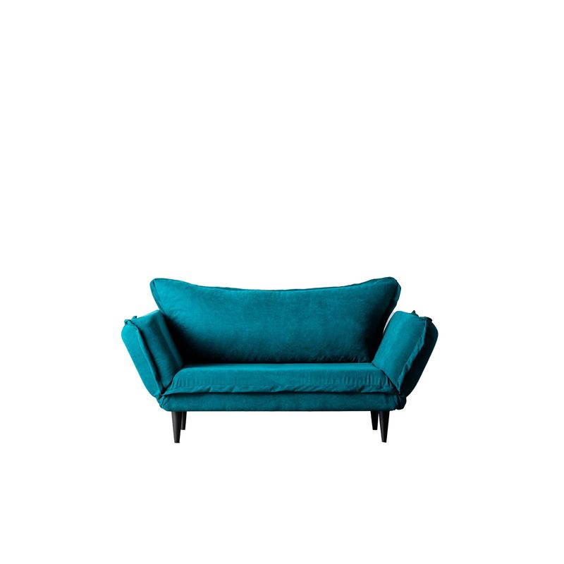 Casa si Gradina - Mobilier - Canapele si coltare - Canapele - Canapea extensibila, Hanah Home, stofa, verde petrol, 150x85x60 cm - Infinity.ro